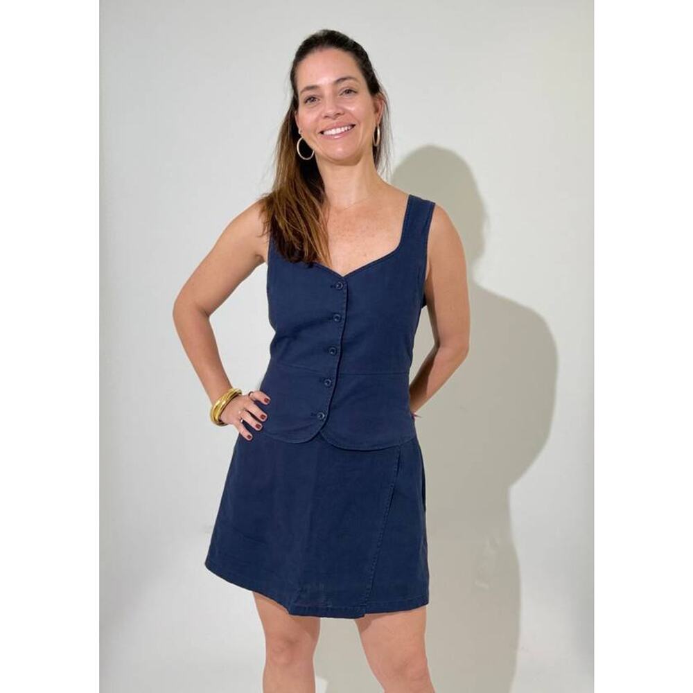 Michael Stars Klue Mini Skort in Nocturnal Navy Blue M NWT Preppy Minimalist - Picture 4 of 7